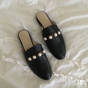 Studded leather mules
